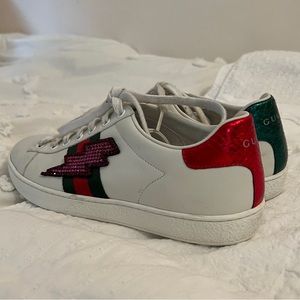 Gucci Lightning Bolt Sneakers, Gucci Tennis Shoes, Authentic Gucci Sneaker